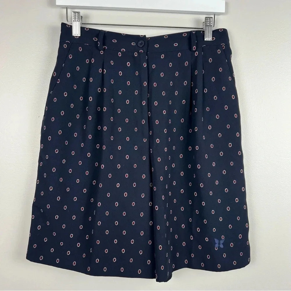 EP Pro Navy Athletic Shorts with Pink Dot Pattern